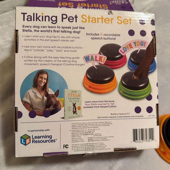 Hunger for Words Talking Pet Starter 4 Set Recordable Buttons Stella - Picture 6 of 6